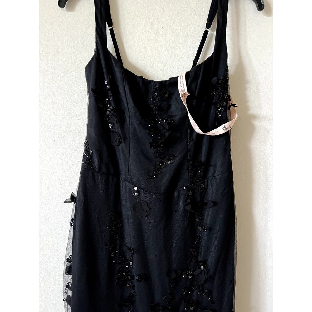 Oh Polly Vasanta Embellished Applique Soft-Scoop Corset Gown in Black size 4 - Picture 7 of 11